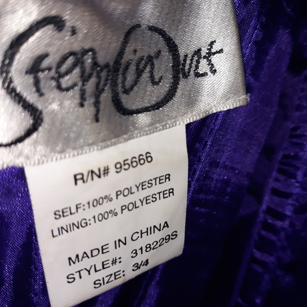 Purple Spagetti Straps Short Cocktail dress, Size 3/4. 100% Polyester